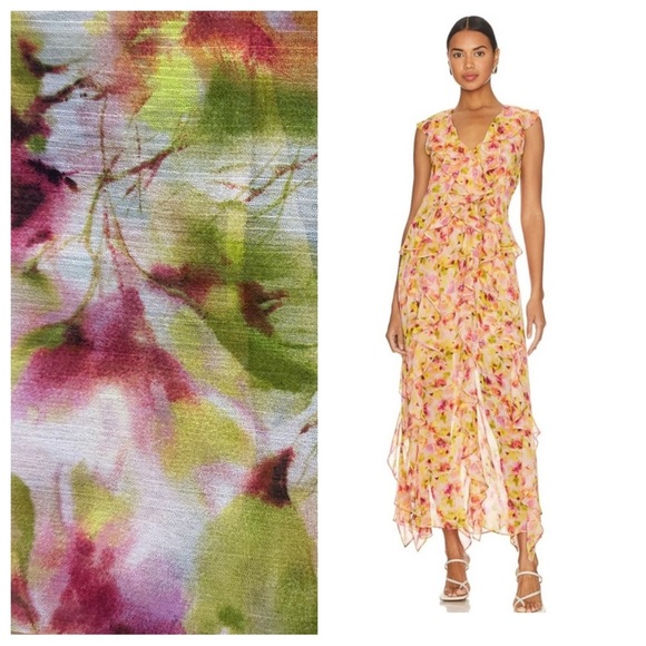 NWT MISA Los Angeles Claudita Dress in Golden Flora - Picture 1 of 15